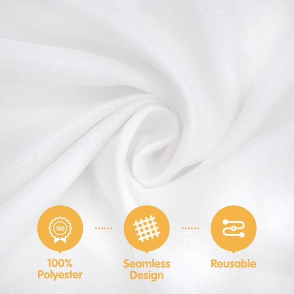 BRILLMAX 6 Pack White Round Tablecloths 120 Inch - Circle Bulk Linen Polyester Fabric Washable Table Clothes Cover for Wedding Reception Banquet Birthday Party Buffet Restaurant - Image 2