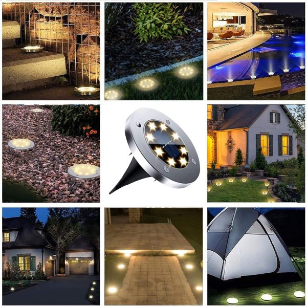 Solar Ground Lights, Waterproof Solar Garden Lights, Upgraded Outdoor Garden Waterproof Bright in-Ground Lights, Landscape Lights for Pathway,Yard,Deck,Lawn,Patio,Walkway (12 Pack Warm Light) - Image 6