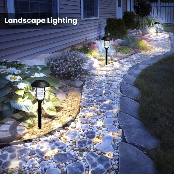 SOLPEX Solar Lights for Outside, Solar Outdoor Path Lights, Garden Lights Waterproof, Solar Powered Landscape Lighting for Yard, Garden, Pathway, Patio, Porch, Walkway, Driveway, 8 Pack(Cold White) - Image 6