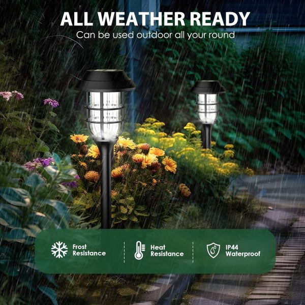 SOLPEX Solar Lights for Outside, Solar Outdoor Path Lights, Garden Lights Waterproof, Solar Powered Landscape Lighting for Yard, Garden, Pathway, Patio, Porch, Walkway, Driveway, 8 Pack(Cold White) - Image 8